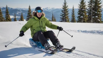 En person som nyter spenningen av å kjøre sitski nedover en snødekt ås.