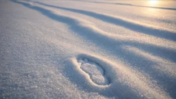 Et fredelig vinterlandskap med et babys fotspor i snøen.