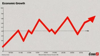 En graf som viser en nedgang i økonomisk vekst.
