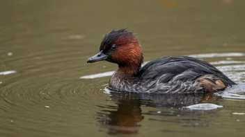 En lappedykker som svømmer i vannet.