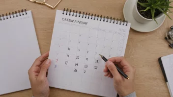 En person som planlegger tiden sin med en kalender og klokke.