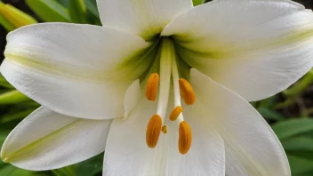 En vakker hvit påskelilje i full blomst.