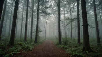 En magisk skog med en følelse av mystikk og undring.