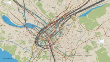 En illustrasjon av en transportstudie, som viser de forskjellige transportmidlene og hvordan de samvirker.