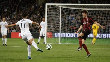 En fotballspiller som scorer et rekordmål.