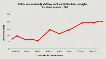 En graf som viser en plutselig endring i valgresultatene.