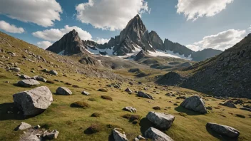 Et høifjellsterreng med stein og berg.