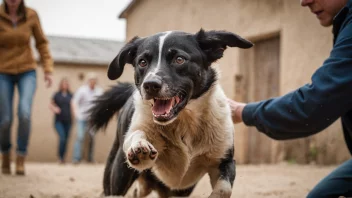 En hund angriper en person