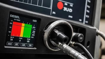 En dieselpumpe med en salgsgraf i bakgrunnen, som illustrerer begrepet dieselsalg.