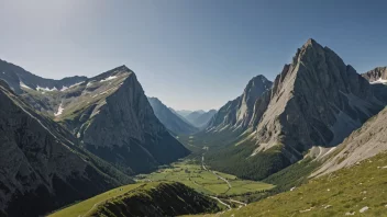 Et vakkert landskap med to fjell og en dal imellom, som viser konseptet forkjellsavstand.