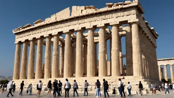 Parthenon i Aten, Hellas, et symbol på antikk gresk kultur og arkitektur.