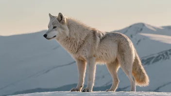 En majestetisk snøulv i sitt naturlige habitat.