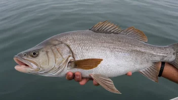 En stor hysefisk fanget på en fiskestang.