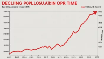 Graf som viser en nedgang i befolkning over tid.