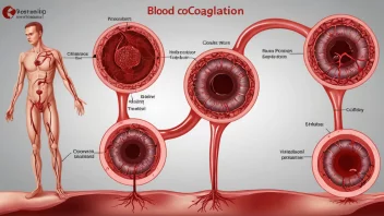En illustrasjon av blodkoaguleringsprosessen i menneskekroppen