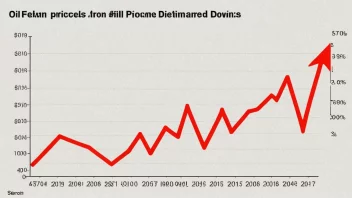 En graf som viser en nedgang i oljepriser over tid.
