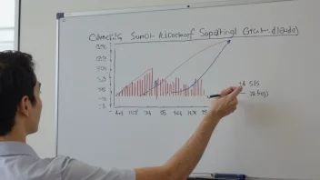 En person som holder en presentasjon foran en whiteboard med en graf som viser hva noe er verdt