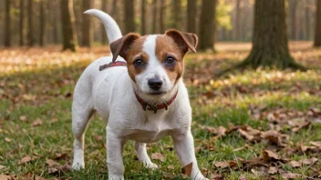 En jaktterrier i en naturlig setting.