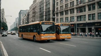 En buss som kjører på en vei med passasjerer