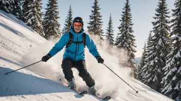 En person som nyter en skirelatert aktivitet i et vakkert vinterlandskap.