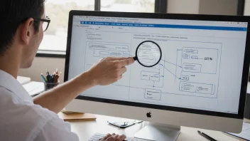 En person som evaluerer et system på en dataskjerm.