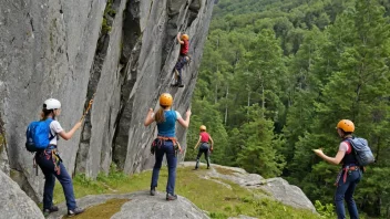 En sommerleir i Norge med barn og unge som deltar i utendørsaktiviteter.