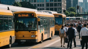 Et offentlig transportmiddel som brukes til å pendle til arbeid