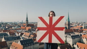 En person som protesterer mot Danmark