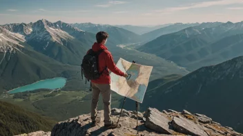 En person med god fjellkunnskap står på en fjelltopp.