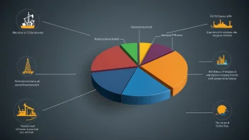 Et bilde som representerer begrepet oljeallokering, med en kakediagram i forgrunnen og en oljeindustri-relatert bakgrunn.