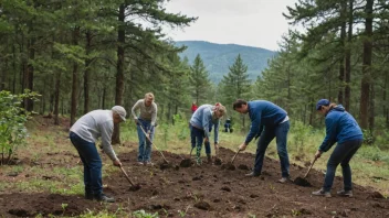 Mennesker som deltar i en naturvernaktivitet.