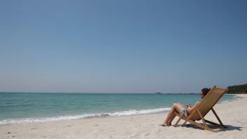 Et fredelig bilde av en person som nyter sin lange helg på en strand.