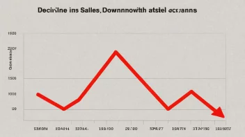 En graf som viser en nedgang i salg.
