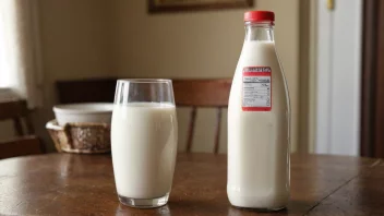 En flaske upasteurisert melk med en advarselsetikett.