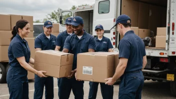 Et team med logistikkmedarbeidere som samarbeider for å transportere gods.