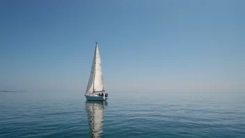 En person som seiler en båt på et stille hav med en klar blå himmel