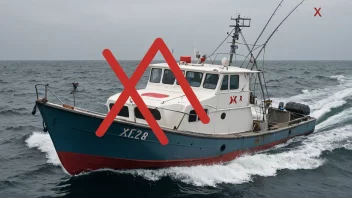 En illustrasjon av en fiskebåt med en begrenset fangst av fisk, som viser begrepet fangstbegrensning.