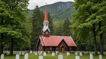 Et bilde av en typisk norsk kirke.