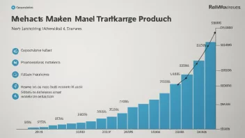 En graf som viser et selskaps markedsgjennomslag med et nytt produkt