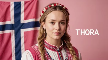 Et bilde som representerer kvinnenavnet Thora med et norsk tema.