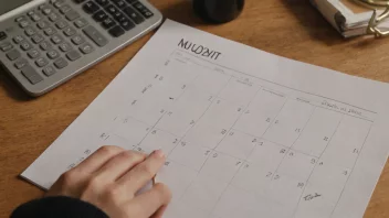 En person planlegger et prosjekt med en kalender og et ur i bakgrunnen, som illustrerer begrepet basselinetidspunkt