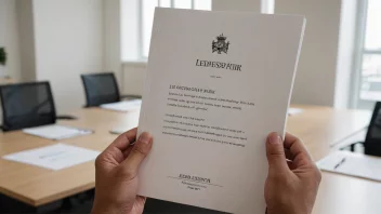 En person som holder et ledelsespapir-dokument