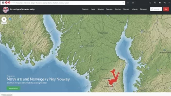 En nettbasert næringslivsnettsted med et kart over Norge i bakgrunnen.