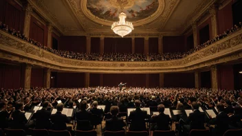 En konsertsal fylt med musikkelskere som nyter Mozarts komposisjoner.