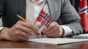 En person som tar en prøve for å bli norsk statsborger.