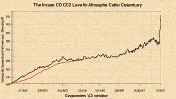 En linjegraf som viser en jevn økning i CO2-nivå over tid.