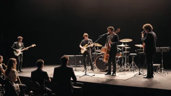 En konsertseksjon med en gruppe musikere som spiller instrumentene sine på en scene