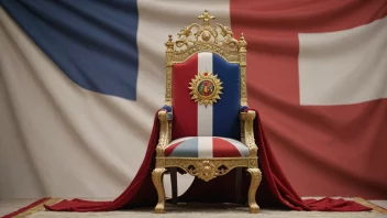 En krone eller trone som symboliserer overgangen av makt i et land.