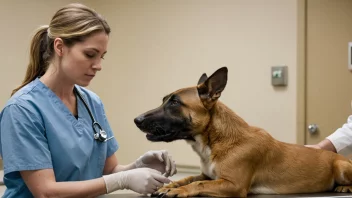 En veterinær hjelper et skadet dyr til å gå igjen.