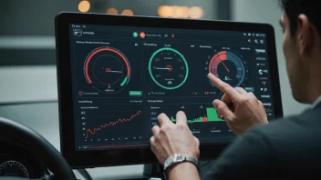 En person som analyserer data på en dashboard for å spore fremgang mot et mål.